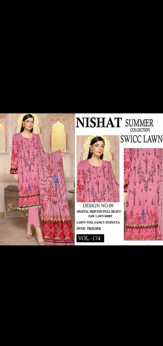 Nishat Swiss lawn 3pc