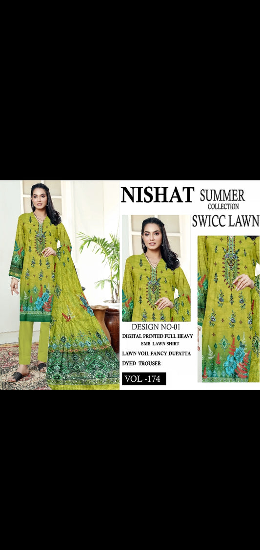 Nishat Swiss lawn 3pc