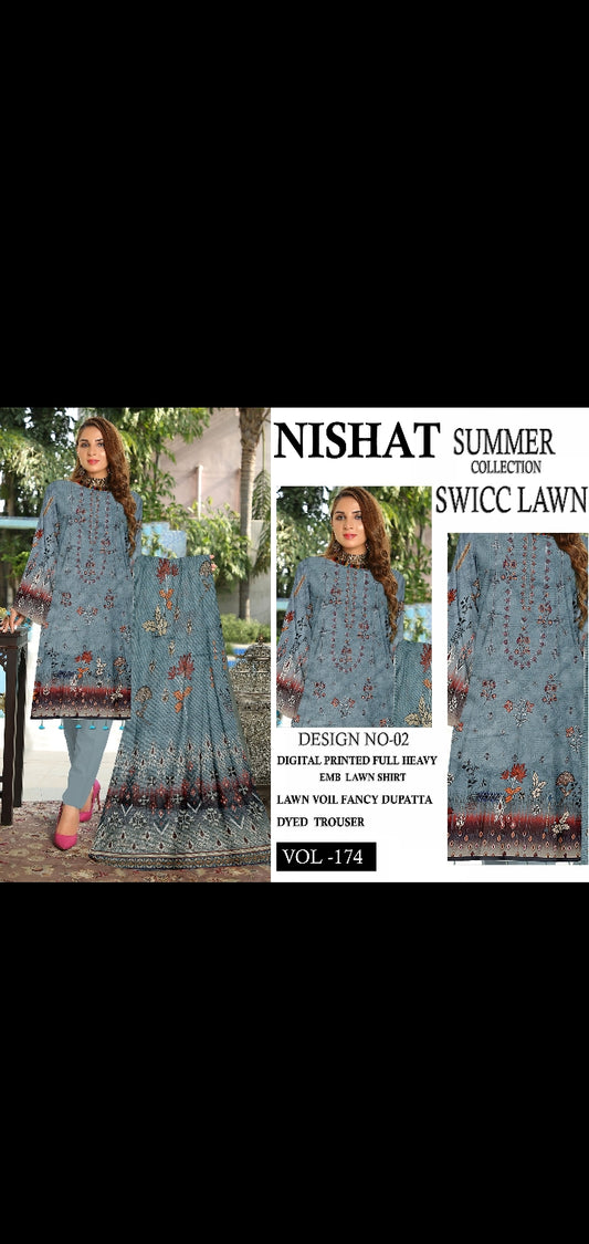 Nishat Swiss lawn 3pc