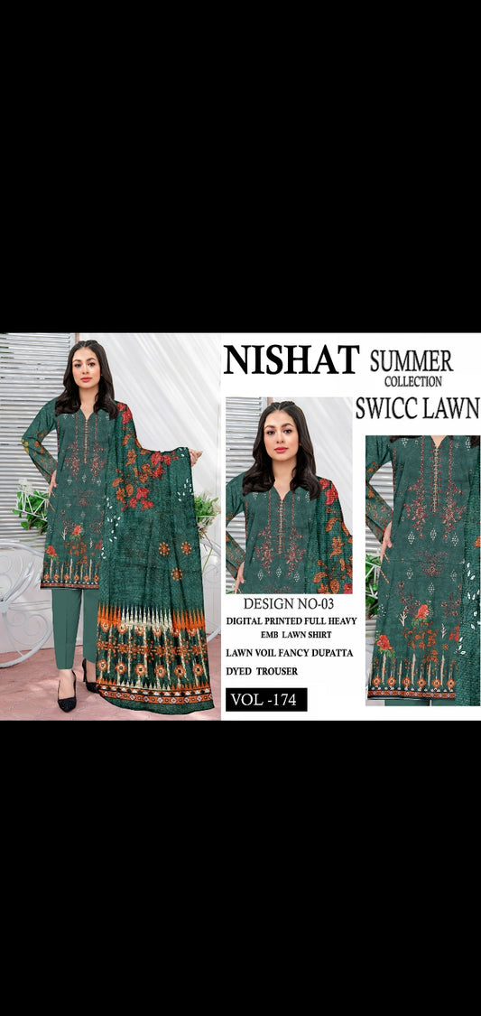 Nishat Swiss lawn 3pc