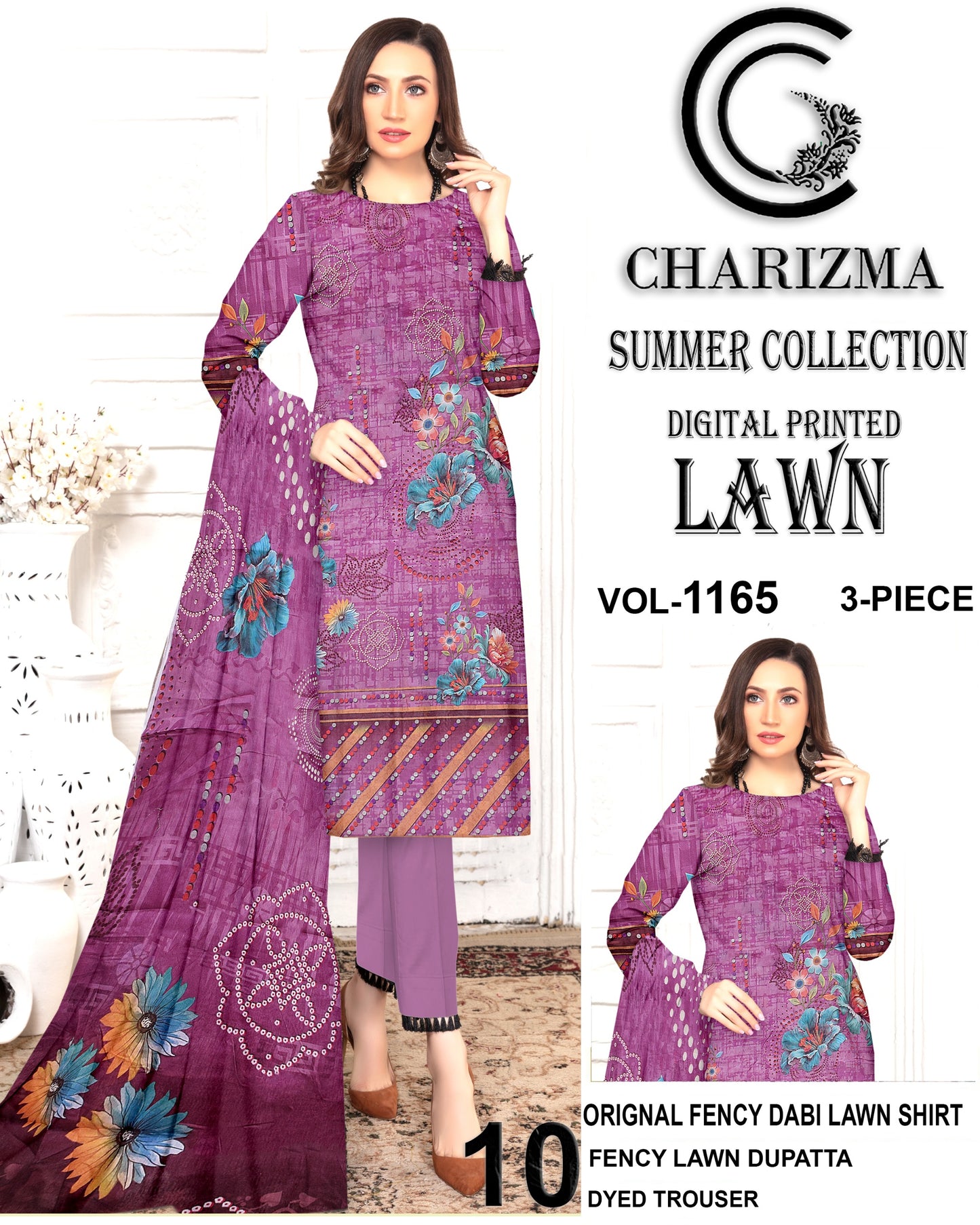 Charizma printed lawn 3pc