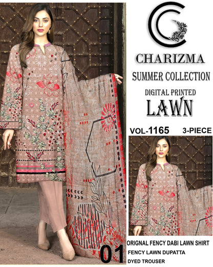 Charizma printed lawn 3pc