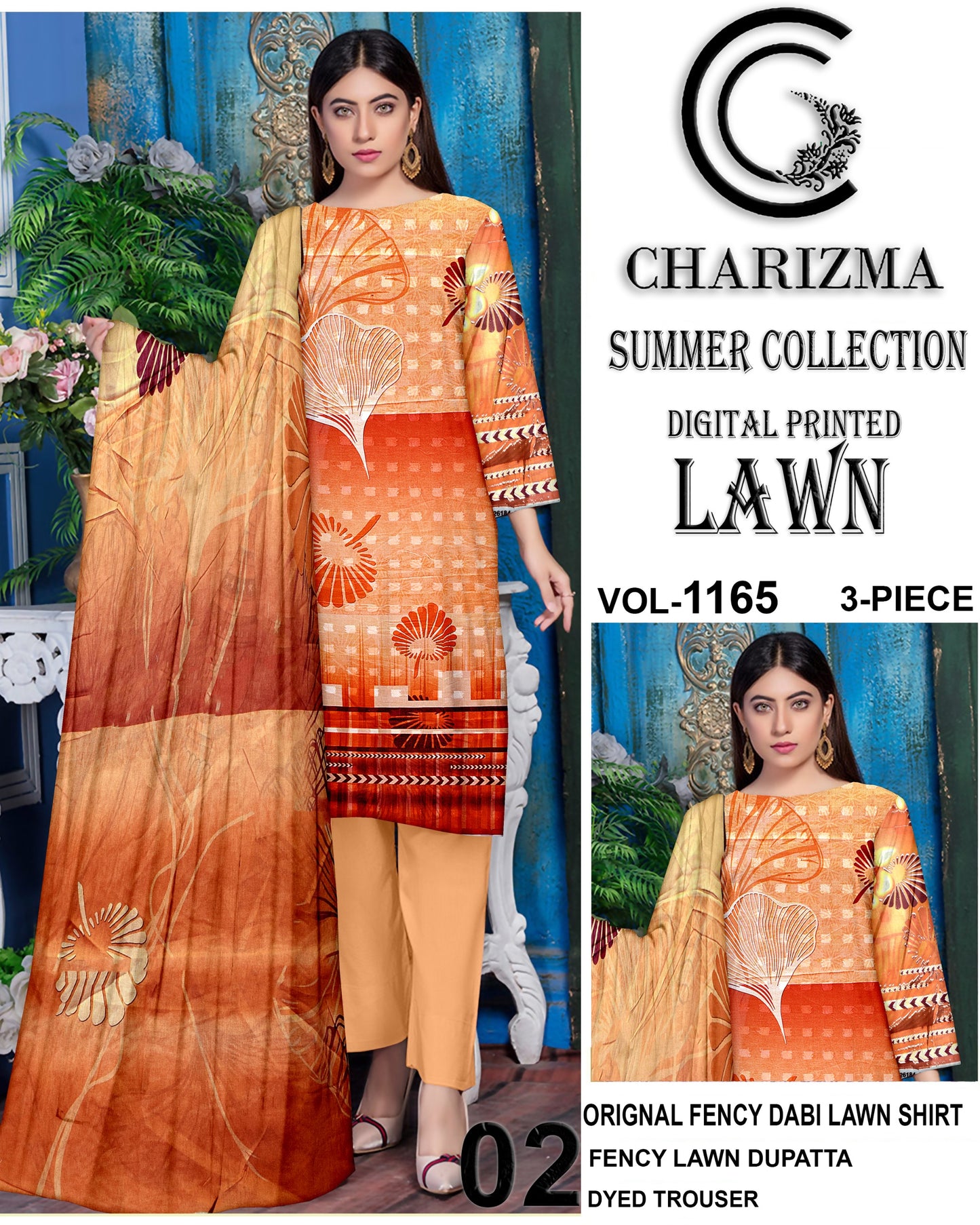 Charizma printed lawn 3pc