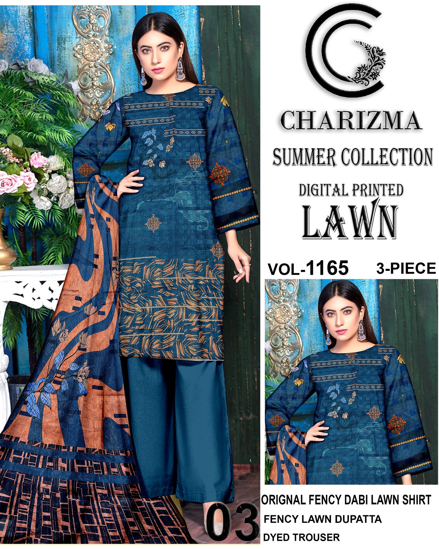 Charizma printed lawn 3pc