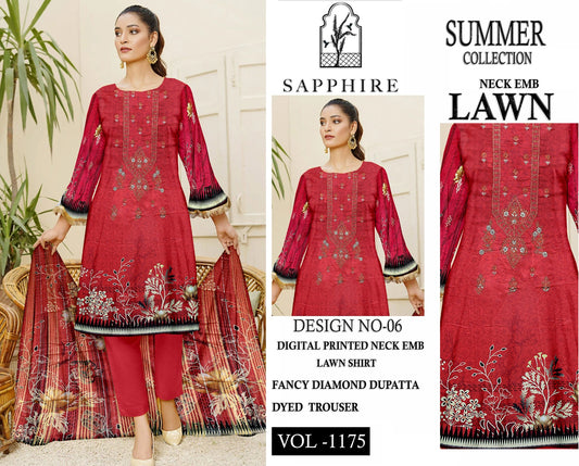 Sapphire neck embroidery 3pc